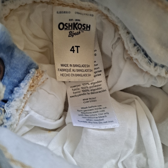 OshKosh B'gosh Vintage denim overalls with lined gold polka dot white sk… - Picture 3 of 6